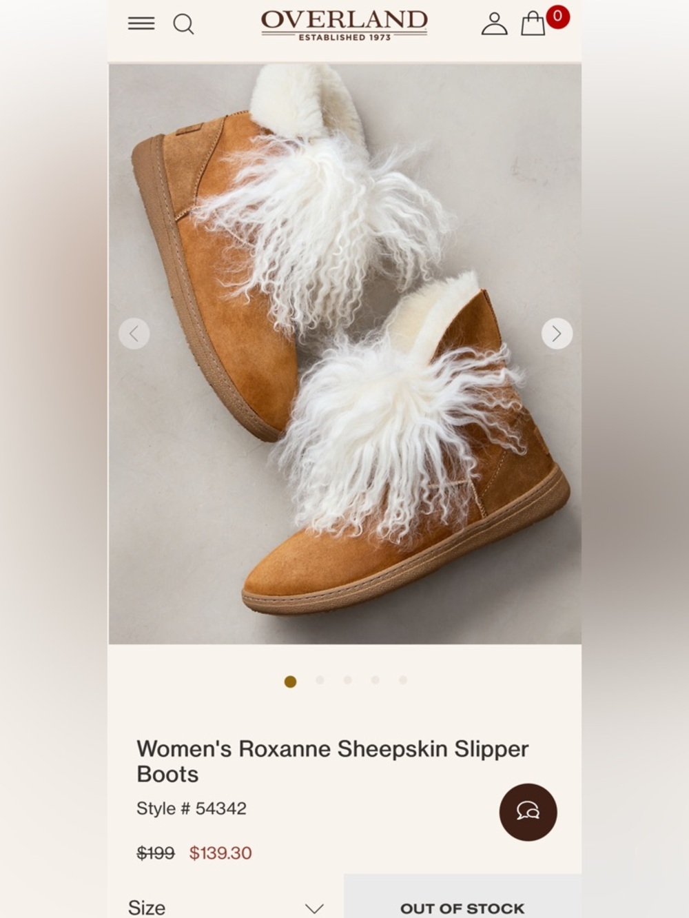 Overland -Women's Roxanne Sheepskin Slipper Boots - Chestnut/White Size 41